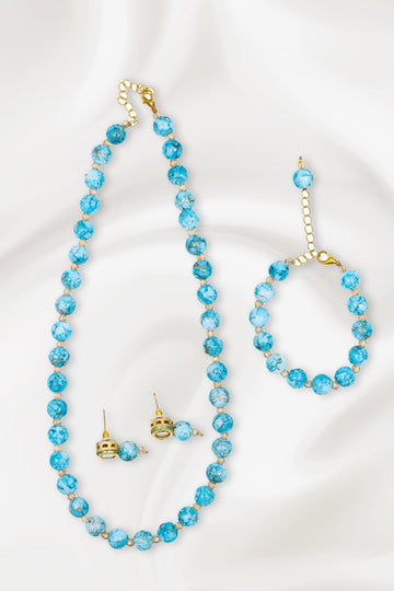 Glazette Aqua – Ocean Blue Beaded Jewelry Set