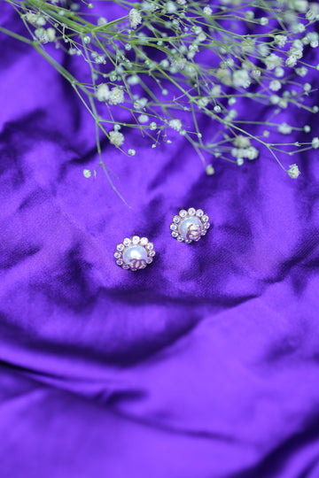 White Chanel Studs
