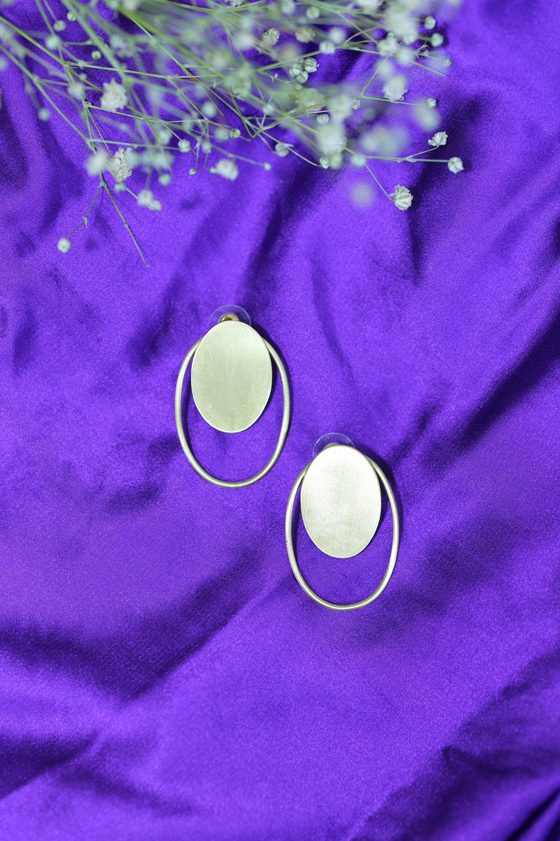 Oval shaped Brass Earrings
