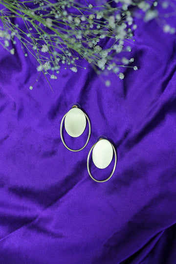 Oval shaped Brass Earrings