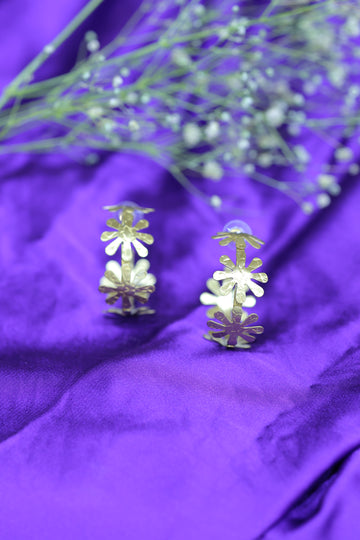 Brass flower hoops