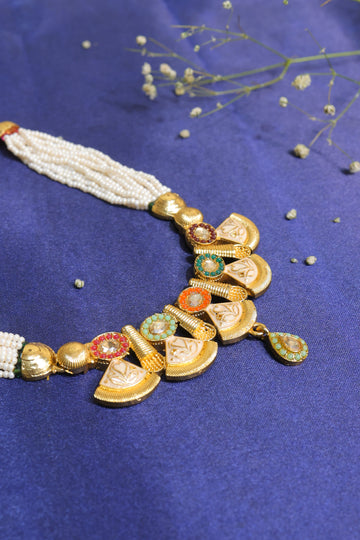 Simran Colorburst Temple Beads Necklace Set