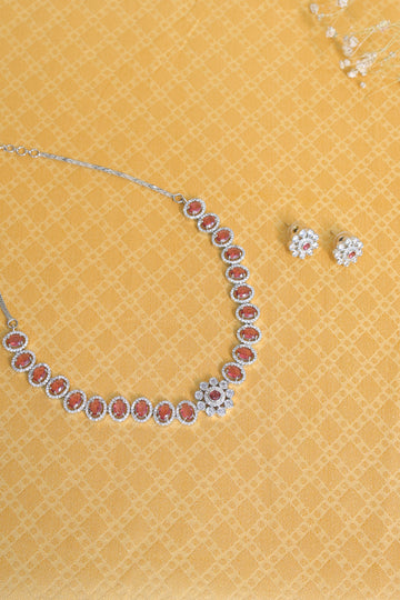 Elowen Ruby Oval Necklace Set