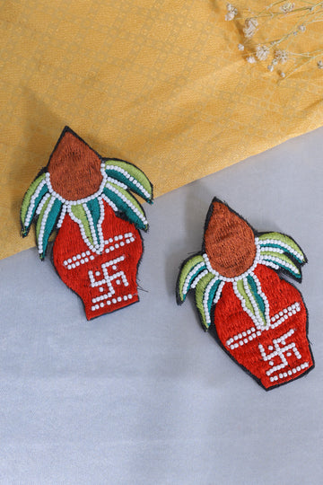 Red Kalash Earrings – Sacred Elegance for Festive Celebrations