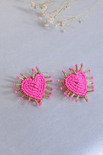 Pink Heart Earrings