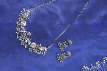 Palki Bearers Oxidised Necklace Set