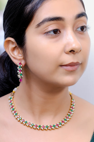 Rangrez – Multicolor Bloom Necklace Set