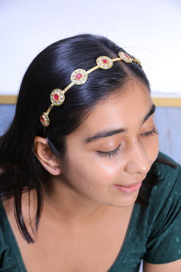 Lulubloom Headband – Vintage Kundan Roundlet Crown