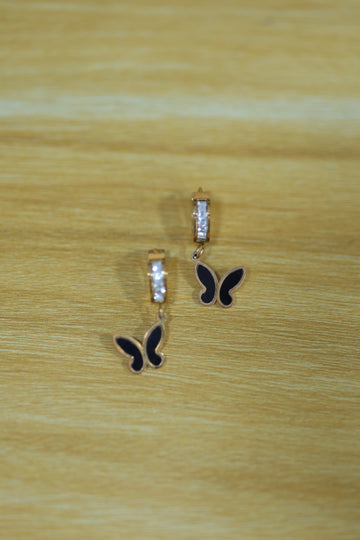 Black butterfly earrings