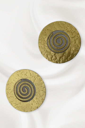 Flicka Textured Spiral Stud Earrings