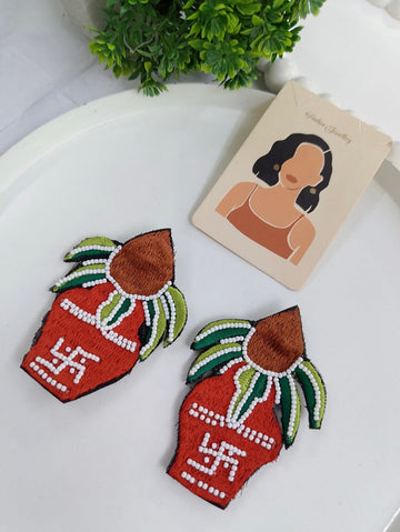 Red Kalash Earrings – Sacred Elegance for Festive Celebrations