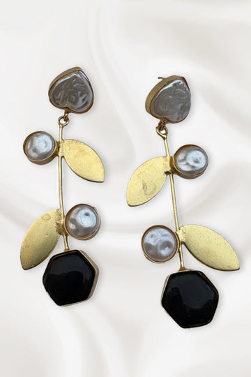 Kinsky Modern Leaf Dangle Earrings