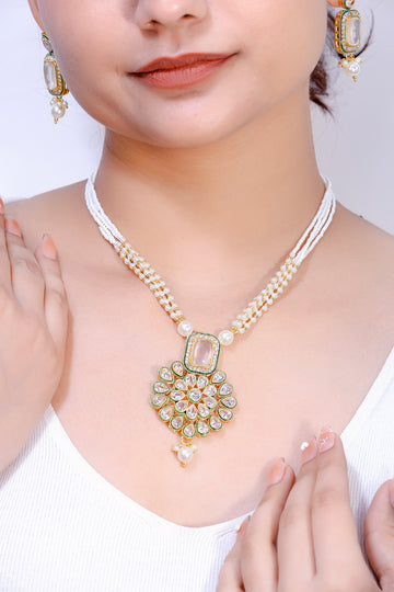Amrisha Royal Pearl Kundan Necklace Set