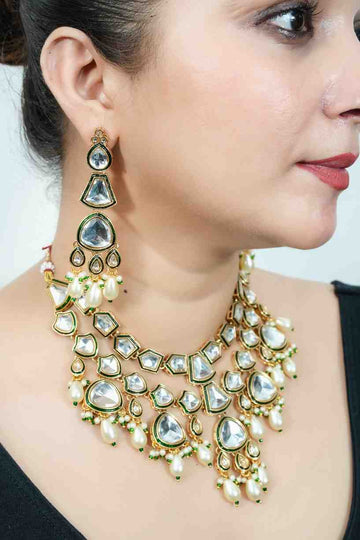 Neena Kundan & Pearl Statement Necklace Set