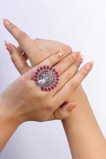 Dancing Peacock Ring