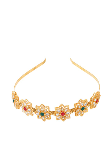 Fleurin Headband – Multicolor Kundan Floral Crown