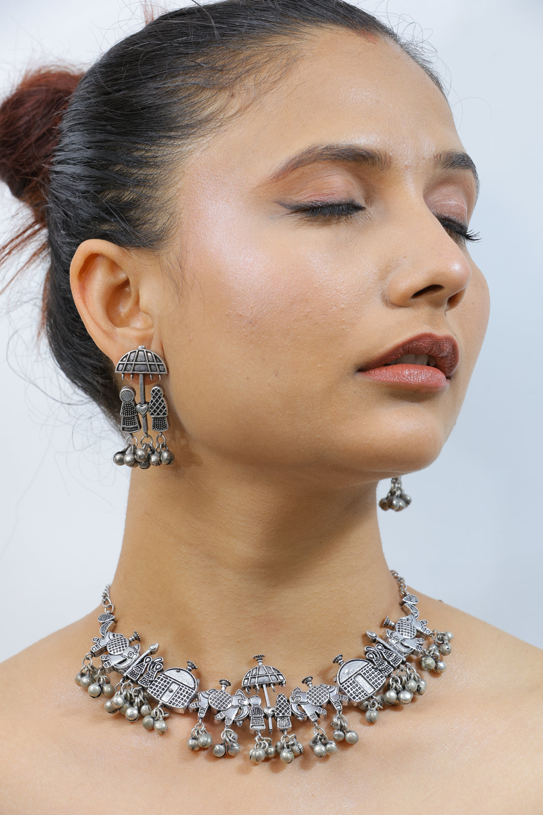 Palki Bearers Oxidised Necklace Set
