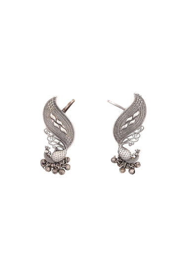 Pankhira Earcuff – Oxidised Peacock Elegance