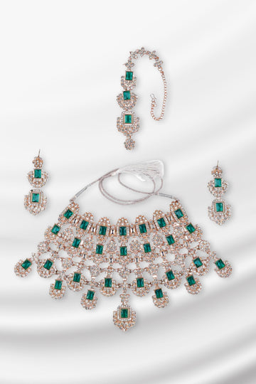 Verdora Emerald-Crystal Bridal Set