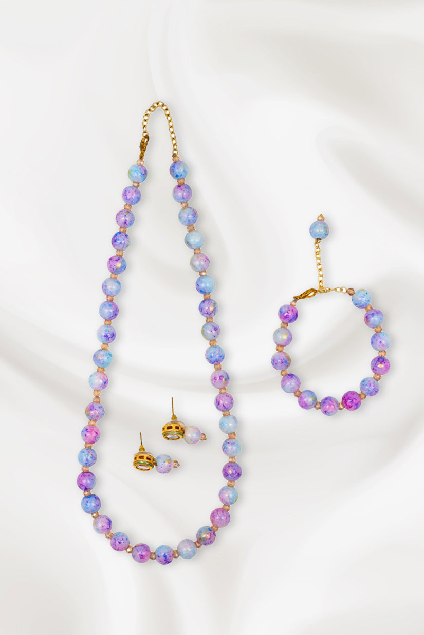 Luvella – Dreamy Pastel Galaxy Beaded Jewelry Set