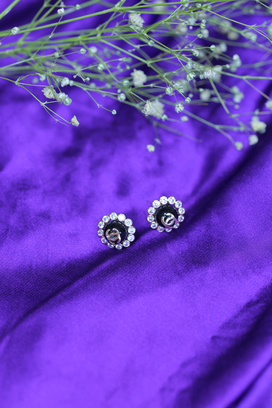 Black Chanel Studs