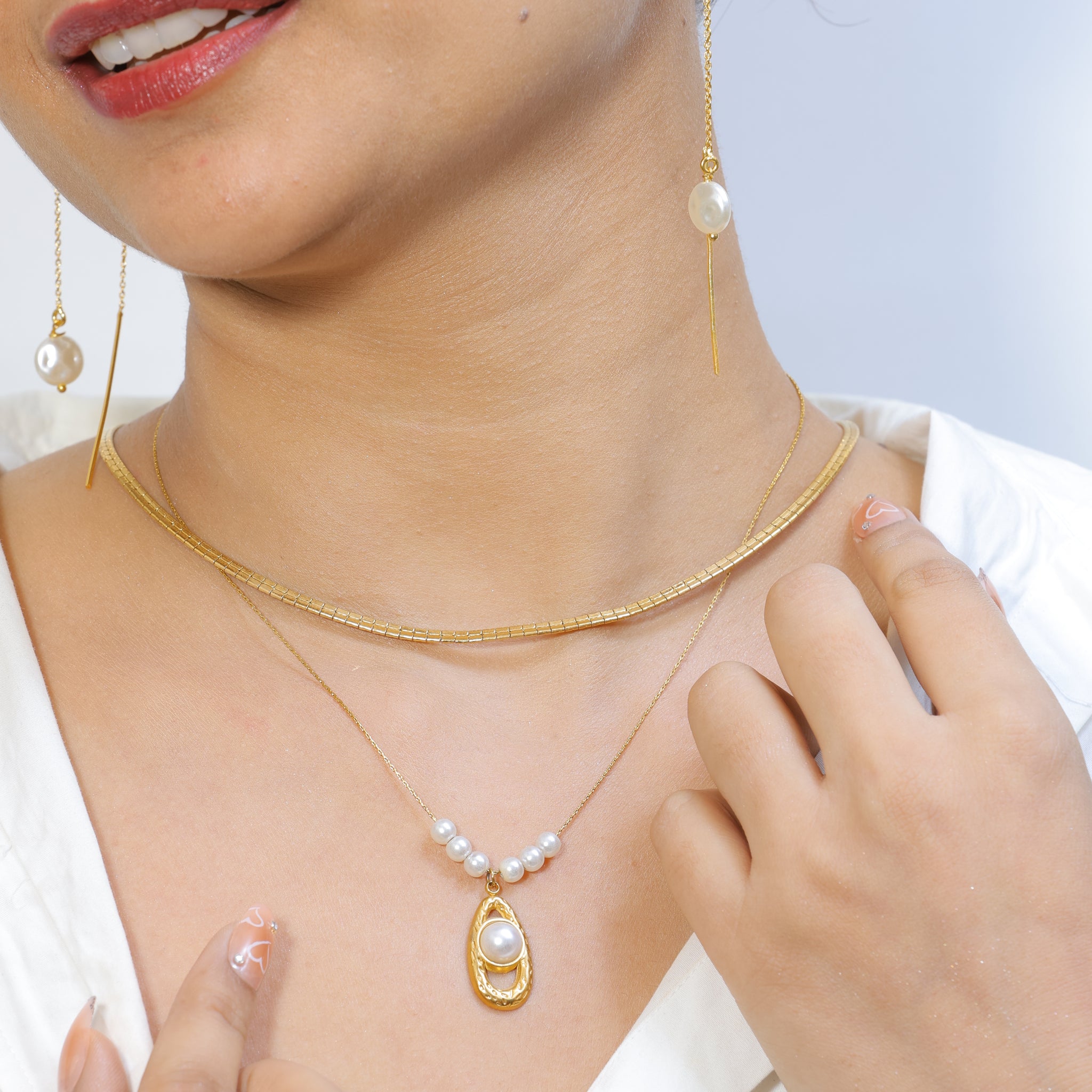 Sui Dhaga Combo – Elegant Pearl Drop Jewelry Set
