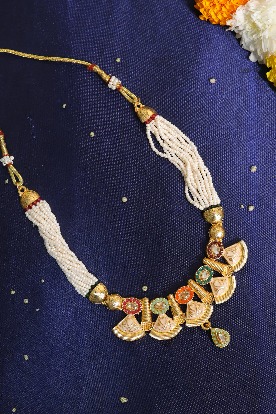 Simran Colorburst Temple Beads Necklace Set