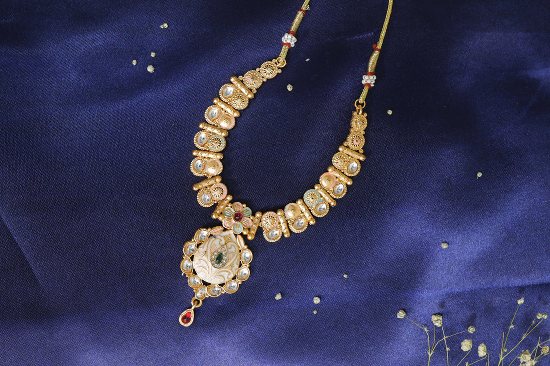 Varsha Antique Goddess Motif Necklace Set