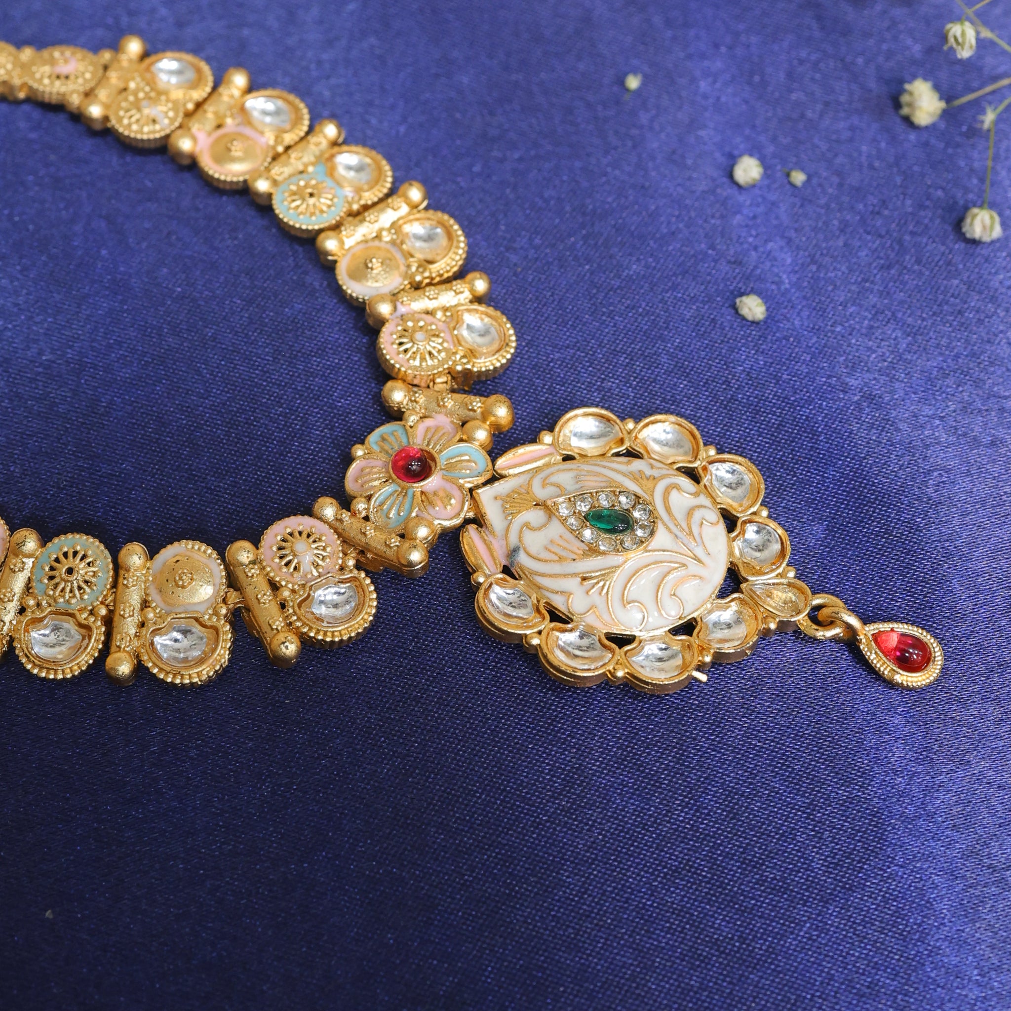 Varsha Antique Goddess Motif Necklace Set
