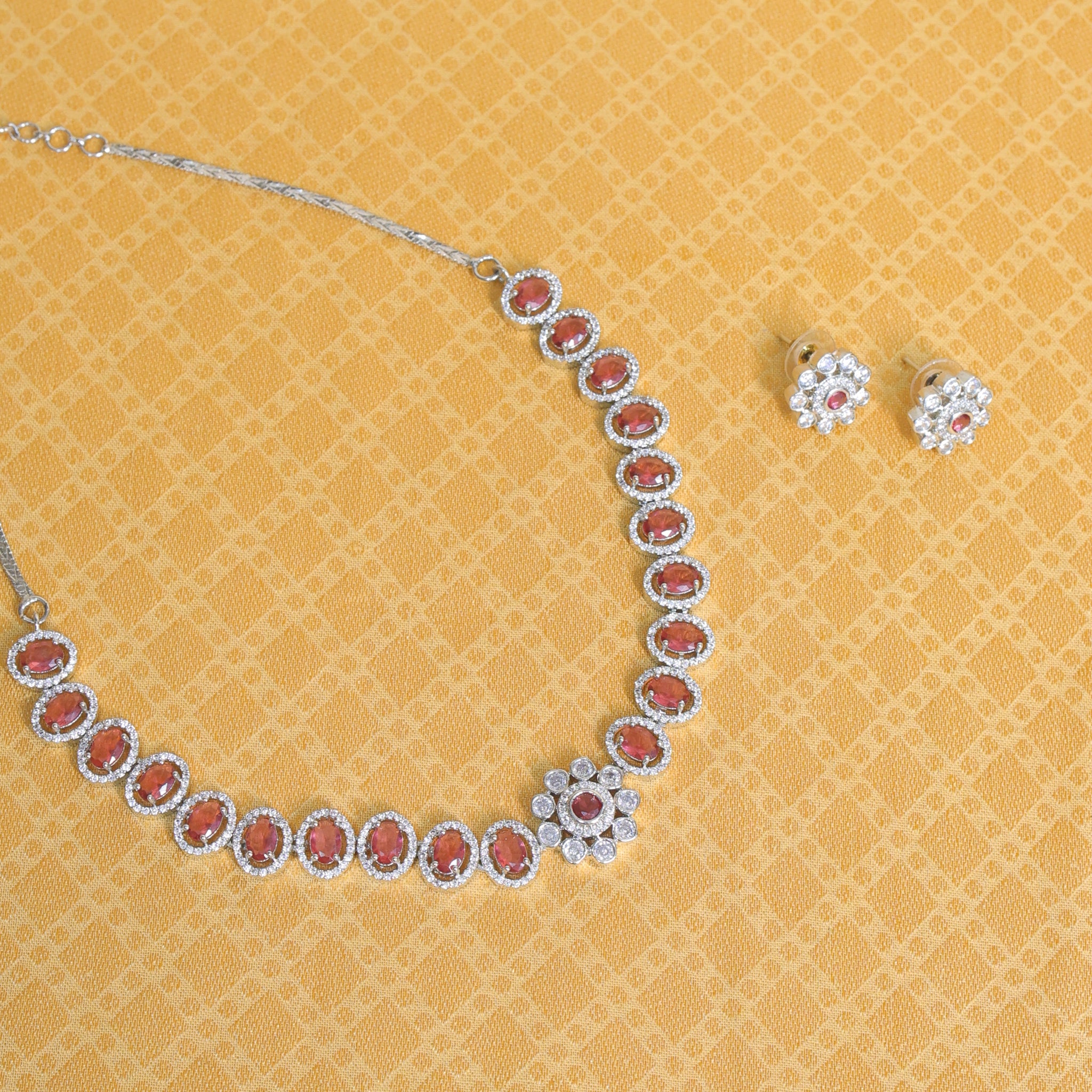 Elowen Ruby Oval Necklace Set