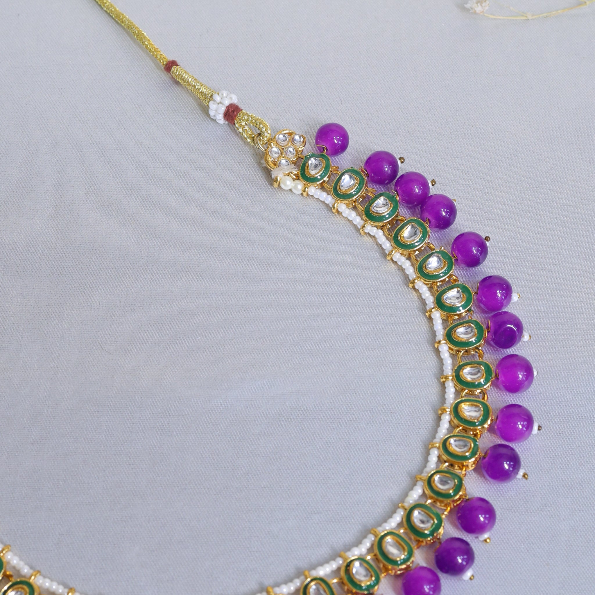 Elysia – Purple Kundan Bridal Set with Maang Tikka