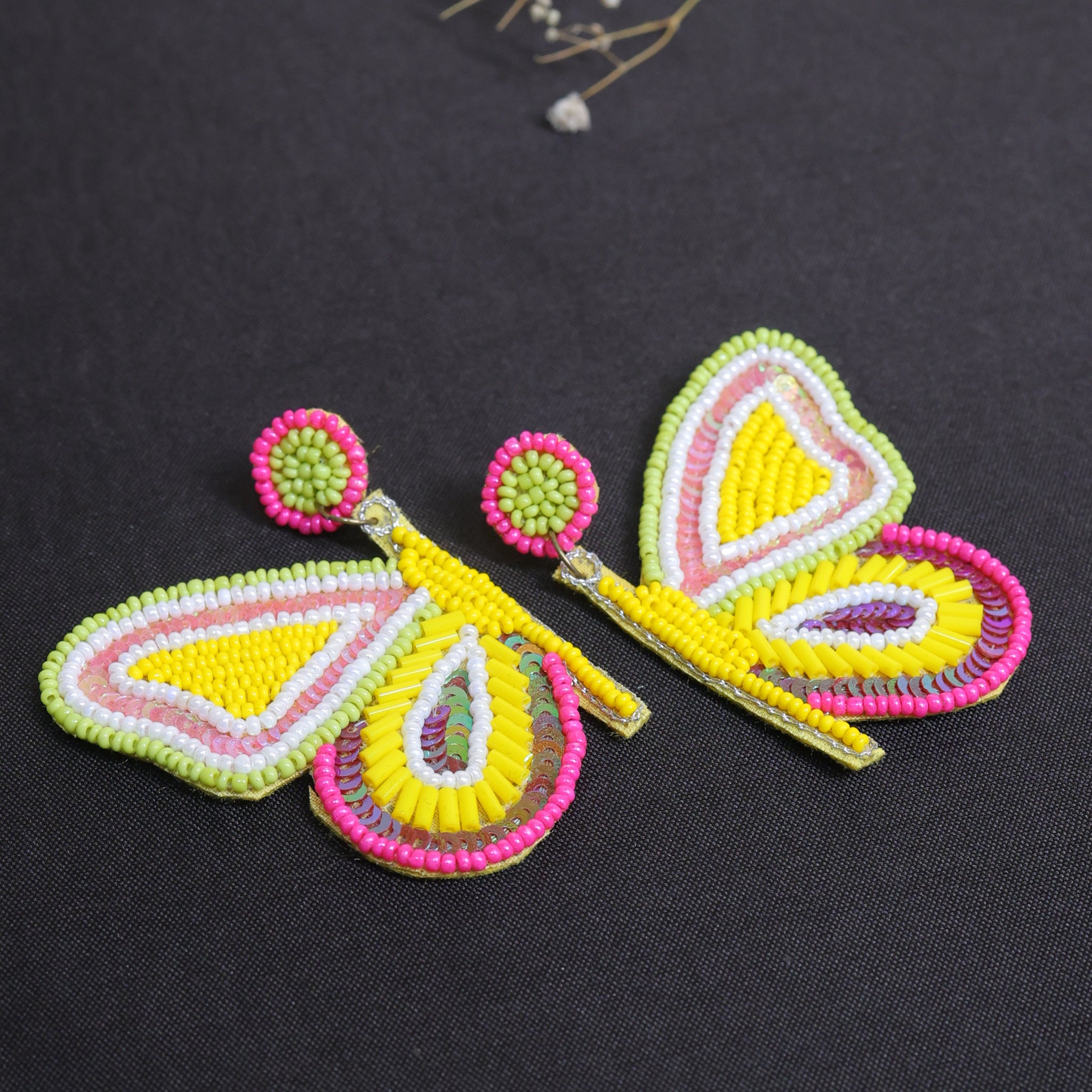 Butterfly Handbeaded Earrings