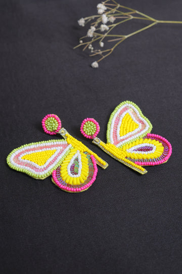 Butterfly Handbeaded Earrings