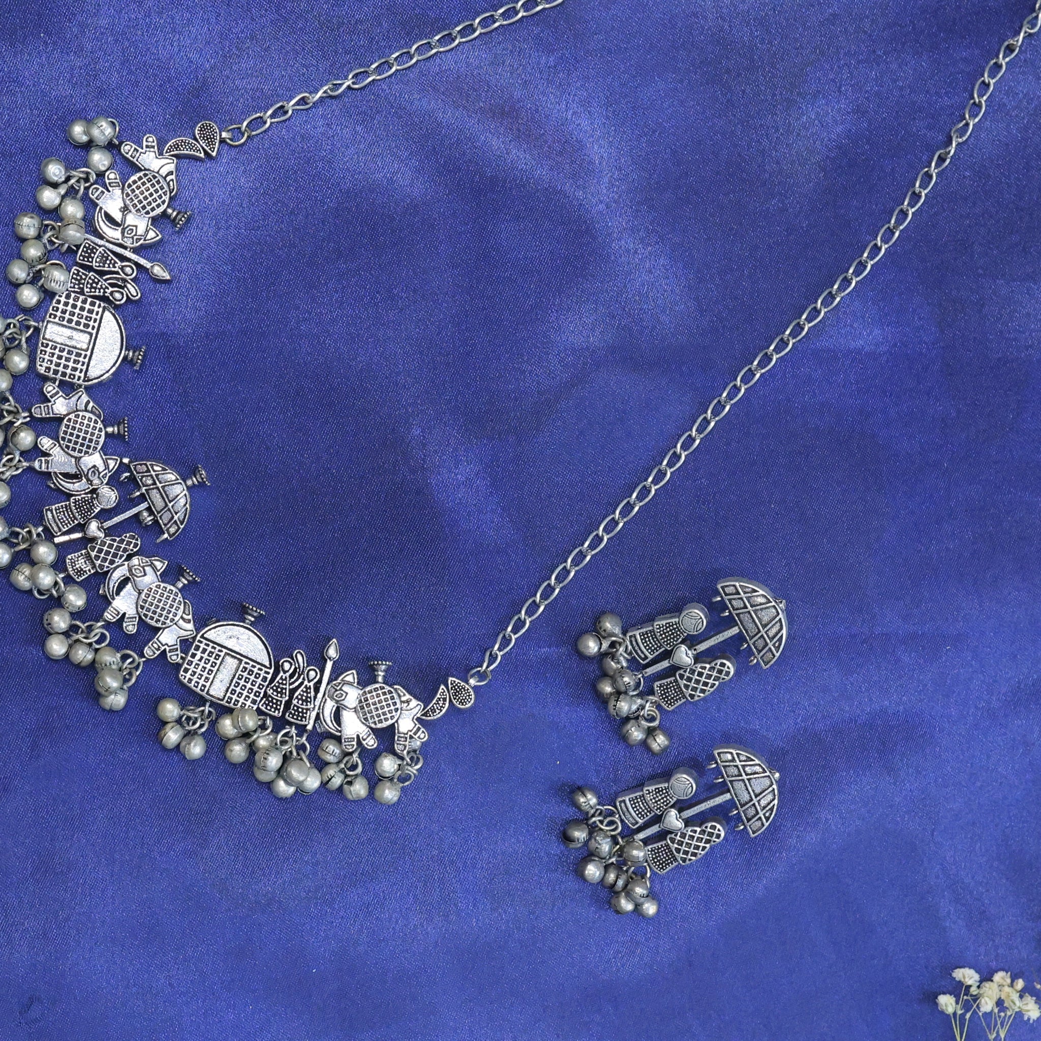 Palki Bearers Oxidised Necklace Set