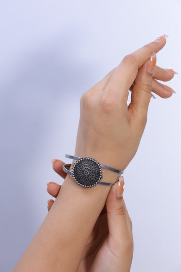 Sneha Oxidized Silver Cuff Bracelet