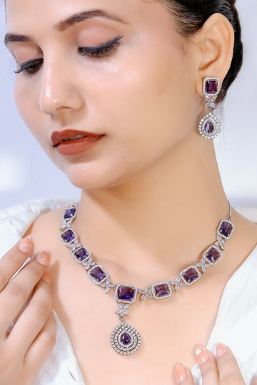 Sam – Royal Amethyst Charm Necklace Set