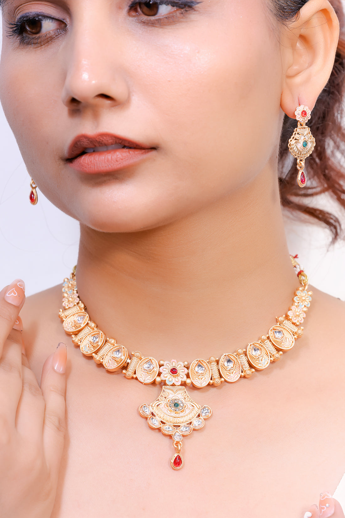 Sanju Traditional Temple Necklace Set