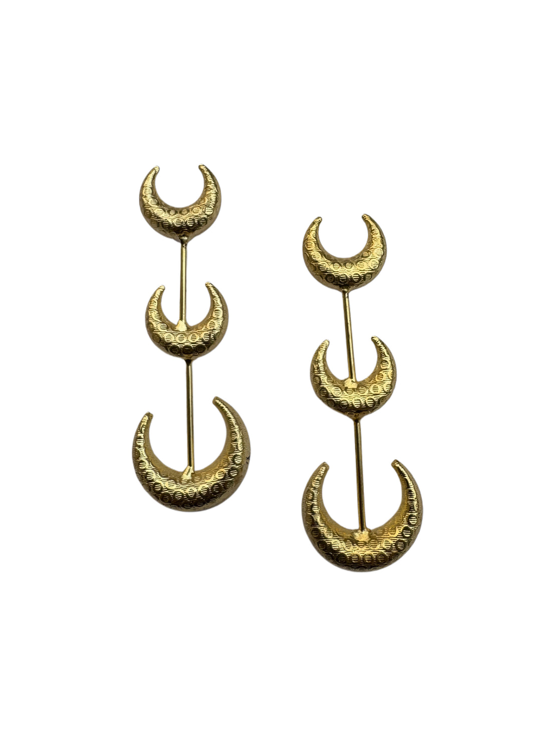 Adha Chand Triple Crescent Dangle Earrings
