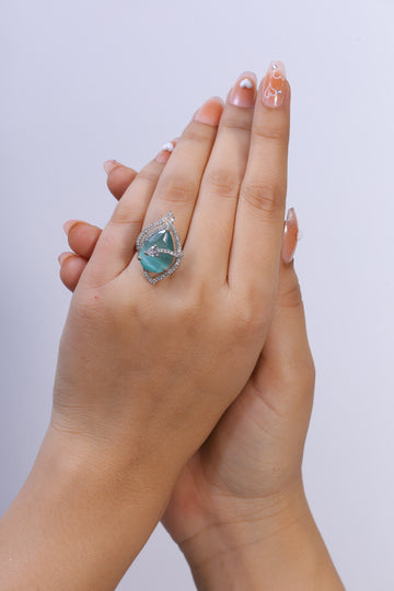 Glacier Flame Ring – Icy Elegance, Fiery Spirit