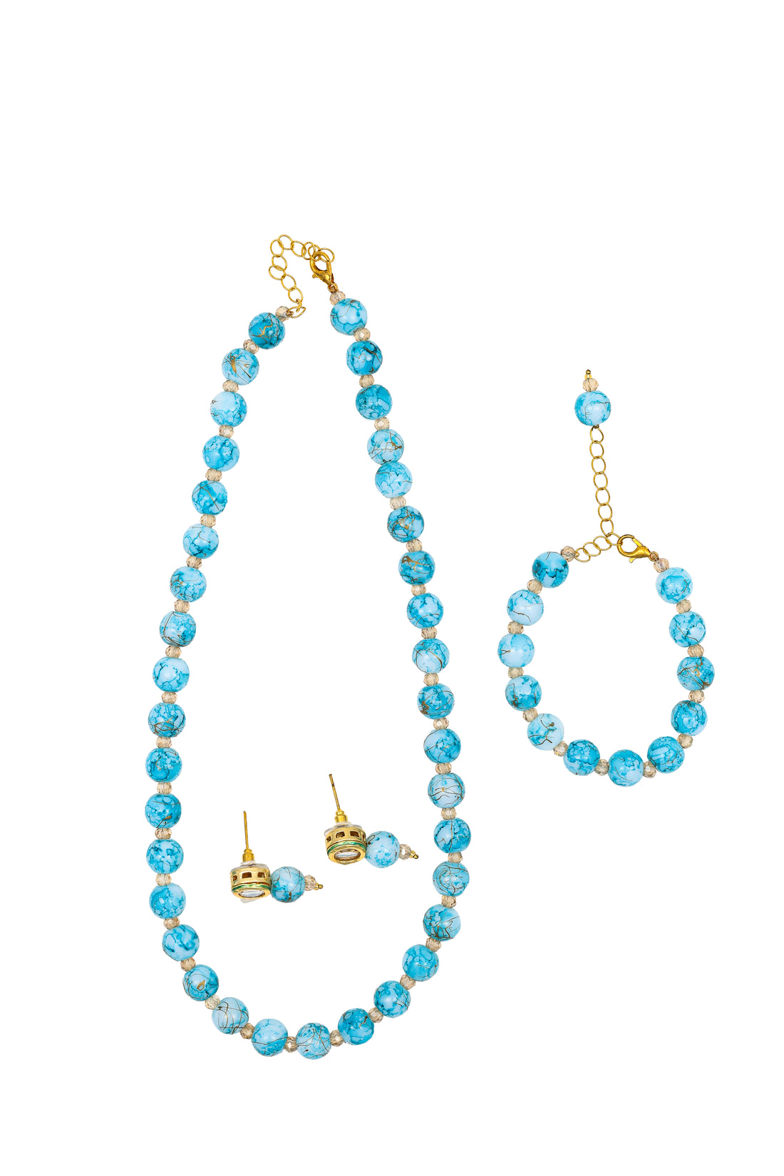 Glazette Aqua – Ocean Blue Beaded Jewelry Set