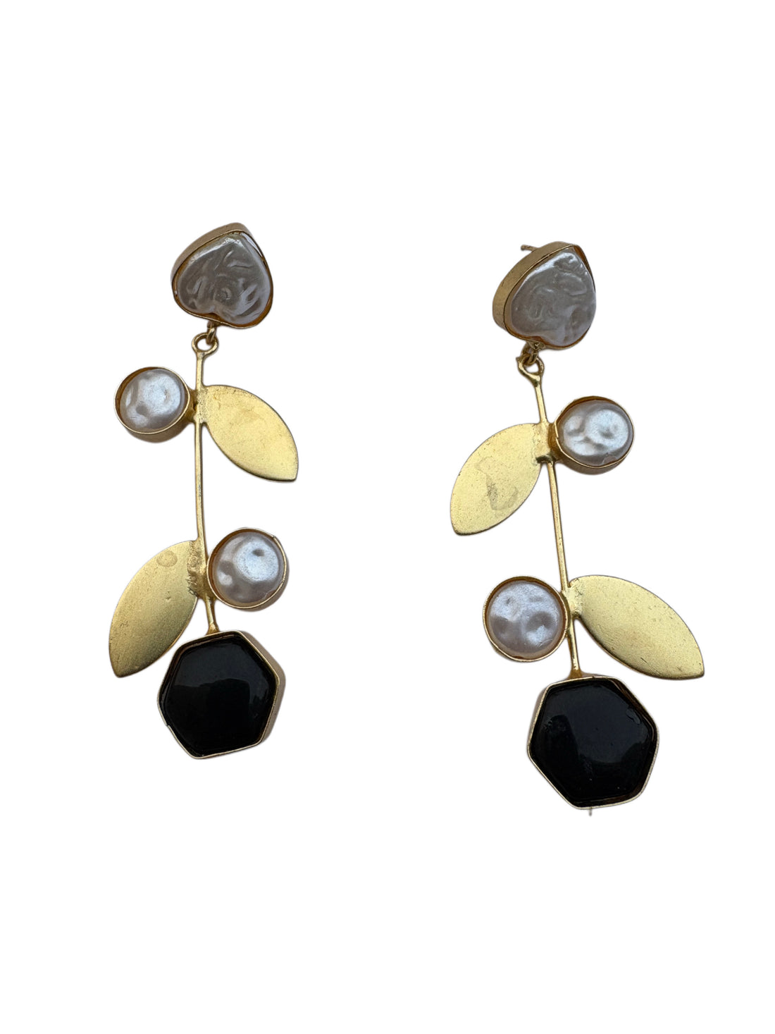 Kinsky Modern Leaf Dangle Earrings