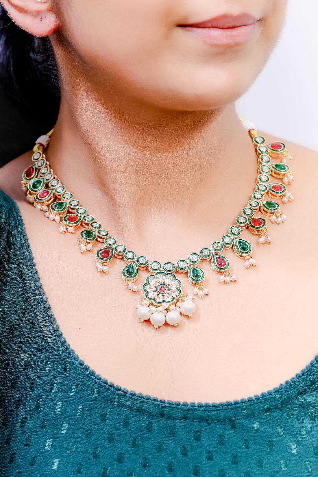 Rasika – Multicolor Meenakari Pearl Set