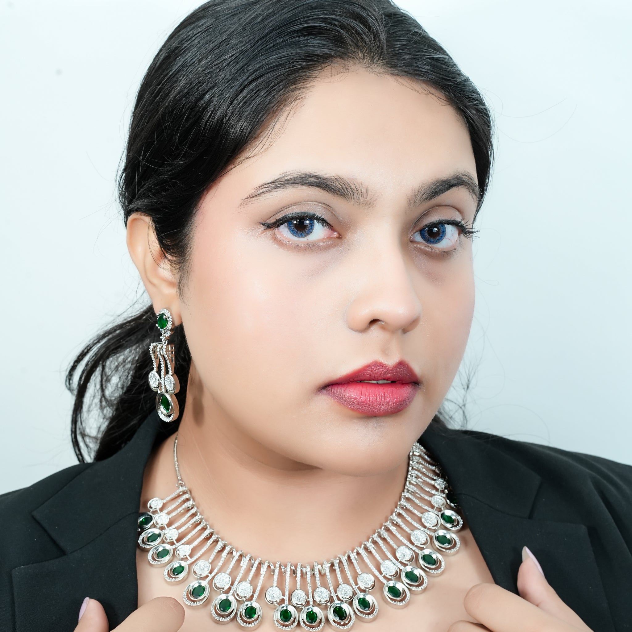 Twilight Elegance Emerald Necklace Set