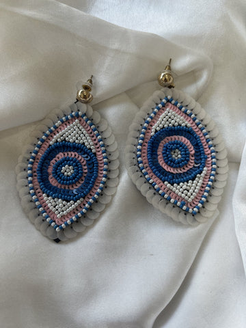 Aankh – Handcrafted Beaded Evil Eye Earrings