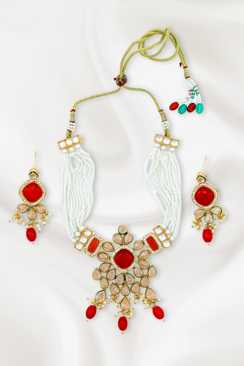 Zarkhira Pearl Drop Meenakari Earrings